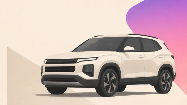 Illustrated rendering of a compact SUV, styled after the Hyundai Creta